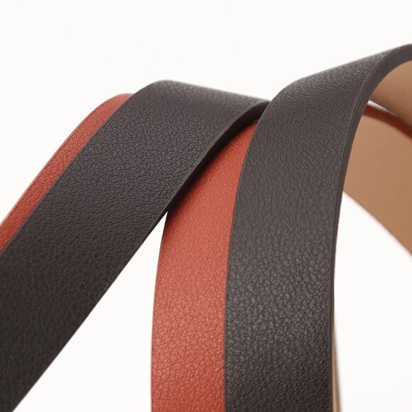 2/$30 Belt Classic Coffee Chocolate Brown Gold Buckle Faux Leather Arrow - Picture 6 of 6